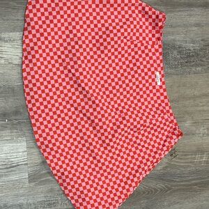 Red & Pink Checkered Women's Skirt